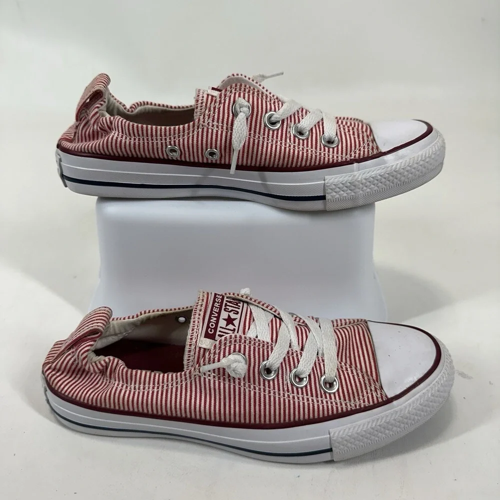 Converse Chuck Taylor All Star Shoreline Slip Red Striped Sneakers Womens Size 7